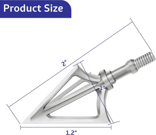 Miniatura 2 de Hunting Broadheads with 3 Fixed Blade 100 Grain Screw-in Archery Broadheads Compatible with Crossbows,Recurve and Compound Bows plateado