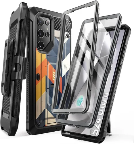 Miniatura 8 de SUPCASE Funda para Samsung Galaxy S24 Ultra con soporte, [Unicorn Beetle Pro] [2 marcos frontales]