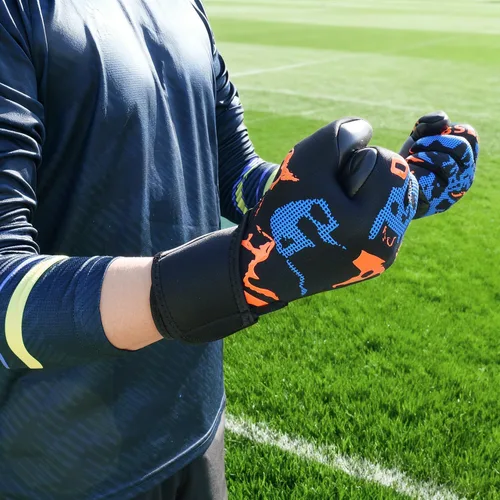 Miniatura 9 de Guantes de portero con palma de corte medio negativo, ajuste cómodo, guantes de portero de fútbol ligeros y flexibles con ultra agarre