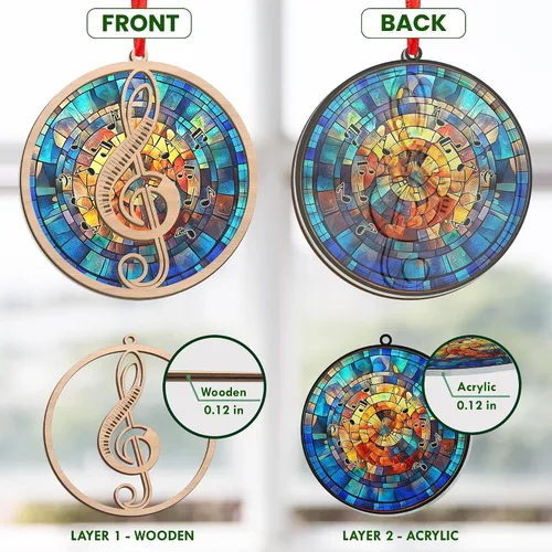 Miniatura 7 de GEEMBI Regalos de Navidad para profesores de música para hombres y mujeres, adornos de Navidad para atrapasoles 2025, regalos de cumpleaños