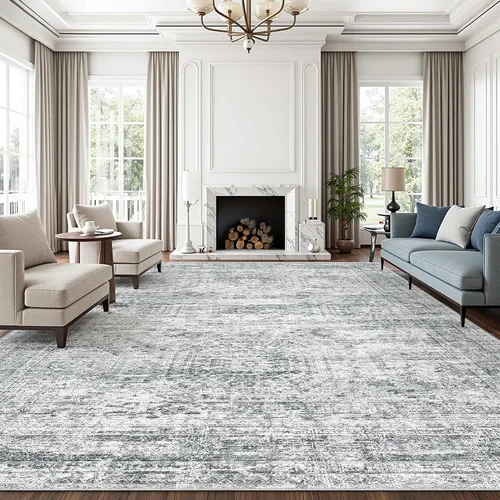 Miniatura 66 de Alfombra de pasillo Soalmost 2'6" x 10' lavable, alfombra antideslizante para cocina, baño, lavandería, alfombras vintage ultra delgadas para Beige