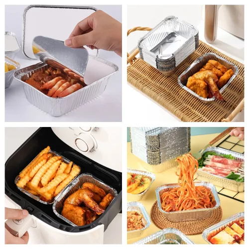 Miniatura 4 de Sartenes de aluminio pequeños de 1 libra con tapas (paquete de 40 – 5 x 4 pulgadas), utensilios de cocina desechables – tapas de cartón