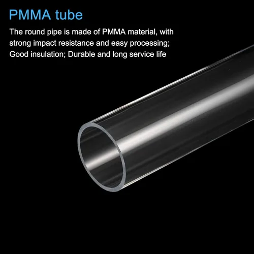 Miniatura 4 de MECCANIXITY Tubo acrílico transparente rígido redondo tubo 44mm (1.7") ID 50mm (2") OD 14" para lámparas y linternas, sistema de refrigeración por