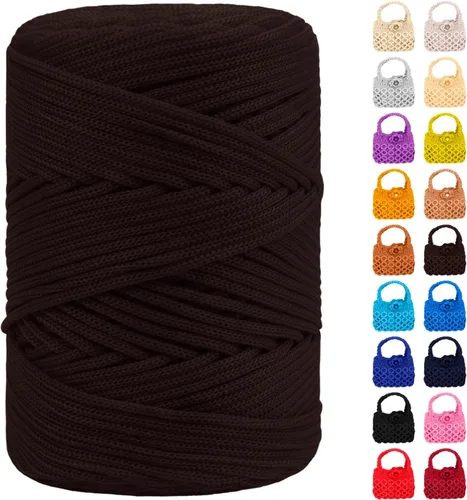 Cordón de macramé de poliéster de 0.118 in x 185 yardas, cordón trenzado de macramé, bolsa de ganchillo, hilo de poliéster para ganchillo, bolsa,