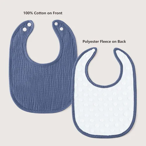 Miniatura 2 de Susurration Baberos de muselina para bebé, paquete de 6 baberos de algodón para bebé, baberos suaves ajustables para babeo unisex para niños y niñas