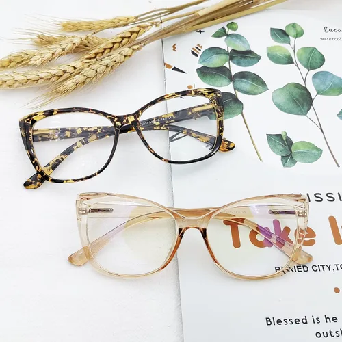 Miniatura 6 de Paquete de 2 lentes de lectura de ojo de gato de gran tamaño para mujer, ligeros de marco grande para lectores de moda (tortuga + champán +1.50)