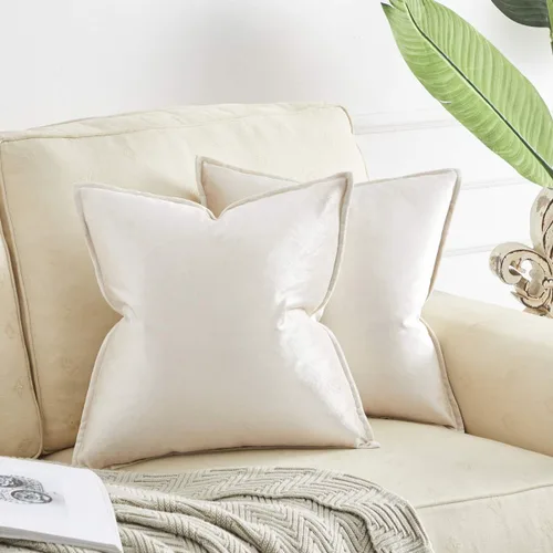 Miniatura 24 de GIGIZAZA Fundas de Almohadas Decorativas de Terciopelo Dorado Lumbar 12x20 Oblongas para Sofá y Sillón Paquete de 2