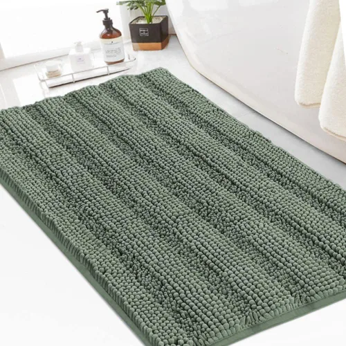 Miniatura 83 de Turquoize Alfombras de Baño de Chenilla Peludas Alfombra de Baño Antideslizante Gruesas Alfombras Peludas para Baño Chenilla Juego de Alfombra