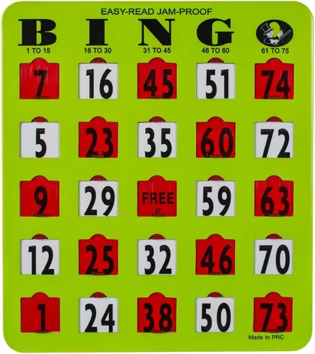 MR CHIPS Tarjetas de bingo con punta de dedo de impresión grande a prueba de atascos y fáciles de leer con ventanas deslizantes, paquete de 25 25