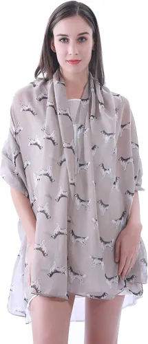 Miniatura 4 de Bufanda ligera con estampado de perro Golden Retriever para mujer