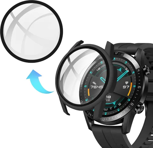 Miniatura 4 de Protector de pantalla de reloj compatible con Huawei GT2 de 1.63 pulgadas, ultra delgado, HD, vidrio templado, protección general, cubierta dura