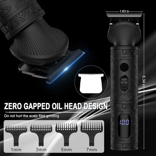 Miniatura 4 de Scttomon Recortadora de barba para hombres, kit profesional de aseo de barba para hombres, recortadora con hoja en T, afeitadora eléctrica, navaja