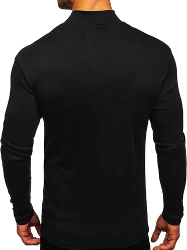Miniatura 2 de Rela Bota Suéter de manga larga con cuello alto para hombre, diseño básico, elástico, ajustado