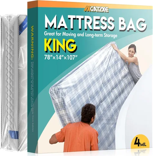 Miniatura 16 de Bolsa de plástico para colchón para mudanza y almacenamiento, funda impermeable para colchón, protector de colchón para suministros de mudanza