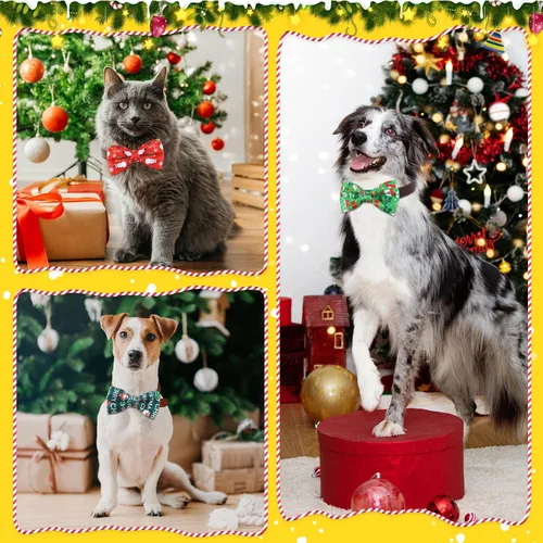 Miniatura 2 de Talltalk 30 Piezas de Corbatines para Perro, Lazos para Perro a Granel, Accesorios Festivos para Perro, Adornos para Collares Desmontables, Lazos