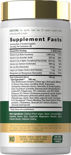 Miniatura 2 de Carlyle Suplemento antioxidante 100 cápsulas Complejo nutricional Vitamina A, C, E Fórmula sin OMG, sin gluten