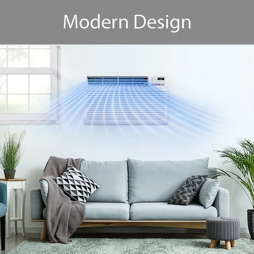 Miniatura 4 de LG Aire acondicionado de pared de 10,000 BTU, 115 V, enfría hasta 440 pies cuadrados para dormitorio, sala de estar, apartamento, con control Blanco