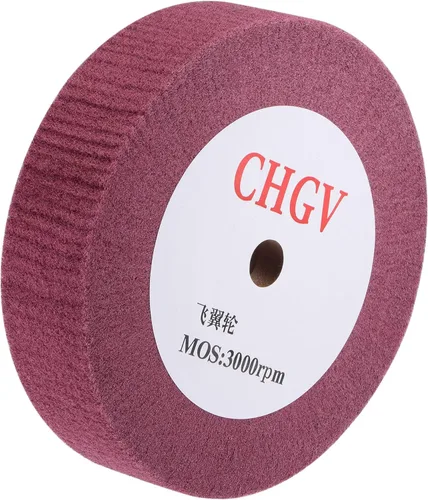 Miniatura 6 de uxcell Rueda de pulido no tejida de grano 320 de 5.906 in x 0.984 in, rueda de pulido abrasiva de alambre de nailon para acero inoxidable, cobre rojo