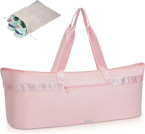 Large Yoga Mat Tote Bag for Women with Holder Strap,Pilates Gym Tote Bag with Shoes Bag & Wet Pocket Rosado