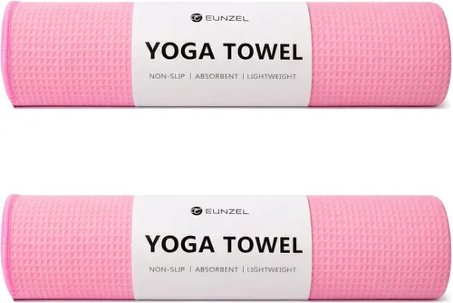 Miniatura 10 de Eunzel Paquete de 2 toallas de yoga caliente, toalla antideslizante para esterilla de yoga con puntos de agarre Stickyfiber toalla absorbente