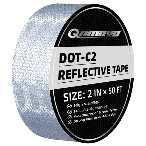 Miniatura 7 de Cinta reflectante de alta visibilidad roja DOT-C2 de 2 pulgadas x 75 pies, cinta de advertencia de seguridad, cinta de visibilidad, cinta adhesiva