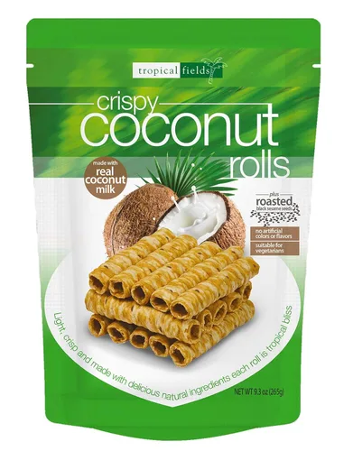 Miniatura 5 de Tropical Fields Rollos de coco crujientes (11 onzas), orgánicos, sin gluten, sin lácteos