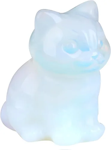 Miniatura 11 de QINJIEJIE Gato de Cristal de Obsidiana Negra de 2 Pulgadas, Piedras Preciosas de Gato Negro, Decoraciones de Estatua de Piedra Curativa, Lindas