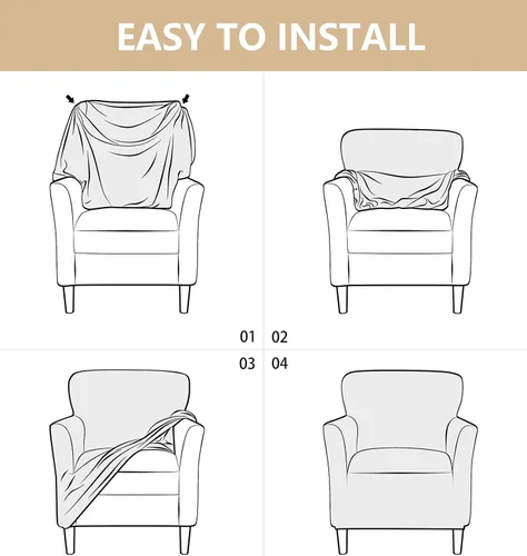 Miniatura 7 de Gollense Funda para sillón de banquete, de terciopelo de lujo, con brazos, fundas elásticas para sillas de sala de estar, funda suave para silla