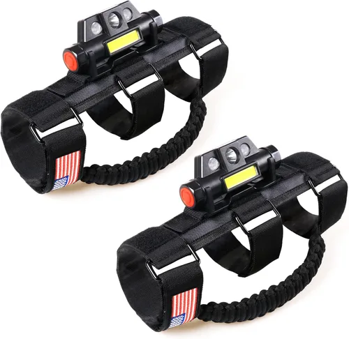 Miniatura 13 de Asas de agarre para barra estabilizadora con luz de techo para 1945-2025 Jeep Wrangler CJ YJ TJ JK JL Gladiator JT UTV Polaris RZR 2.0”-4.0” jaula 2