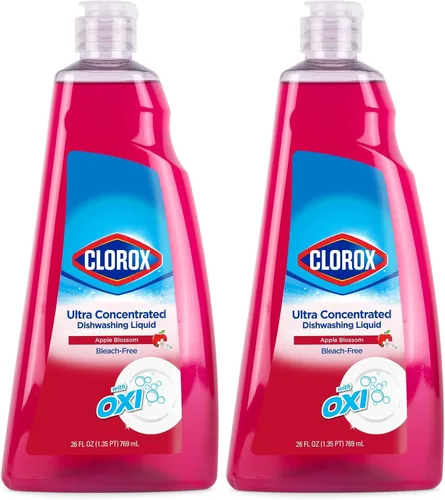 Miniatura 6 de Clorox Jabón líquido ultra concentrado para platos con OXI, aroma a flor de manzana, detergente para lavavajillas probado por dermatólogos sin