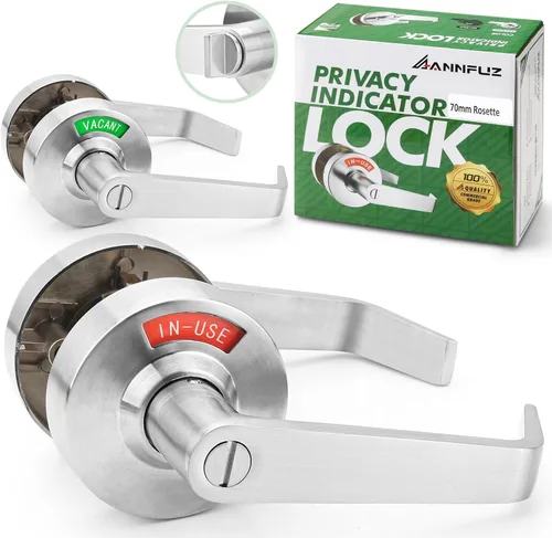 Cerradura de manija de puerta sin llave de privacidad con indicador en uso o vacío para baño de hombres/mujeres, grado comercial, letrero ocupado