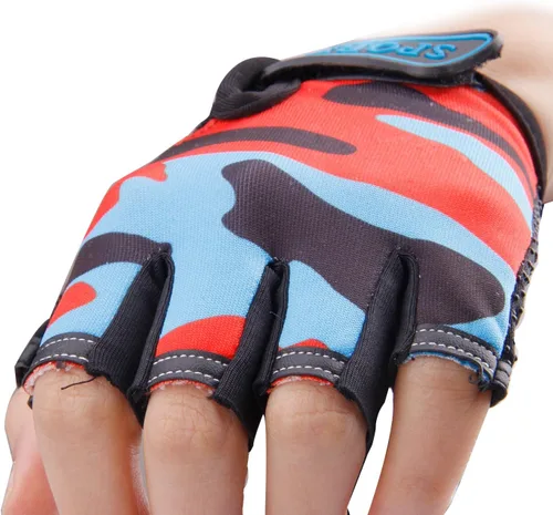 Miniatura 36 de Guantes de ciclismo sin dedos para niños, transpirables, antideslizantes, absorben los golpes, guantes de ciclismo para niños, niñas, niños, pesca