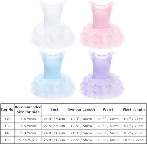 Miniatura 7 de IDOPIP Vestido de baile de ballet con falda tutú con lentejuelas y lentejuelas con volantes vestido de baile de bailarina y bailarina