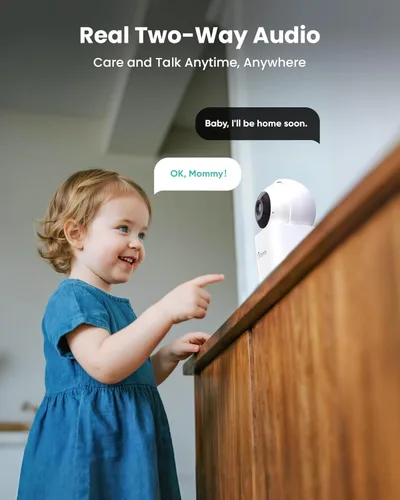 Miniatura 5 de Cámara de seguridad 3K para interiores, paquete de 2, cámara WiFi panorámica/inclinación de 360° para seguridad del hogar, cámara de 2.4/5GHz
