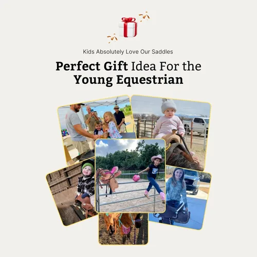 Miniatura 2 de RESISTANCE Western Kids - Sillín de caballo para montar a caballo, silla de montar a caballo para niños jóvenes, de cuero auténtico, diseño floral
