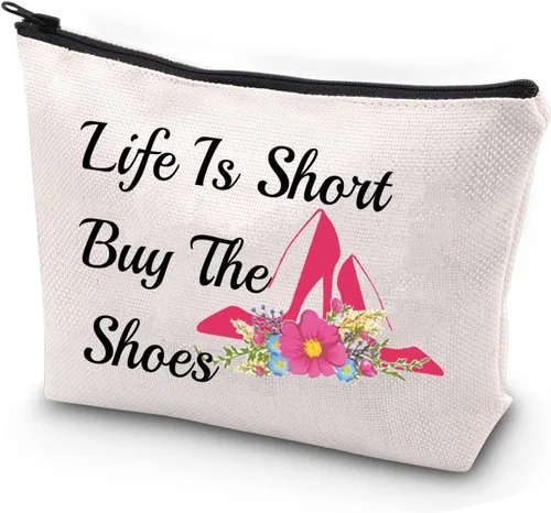 JYTAPP Bolsa de maquillaje para amantes de los zapatos, bolsa de maquillaje de tacón alto, bolsa de cosméticos novedosa para mujer, mujer, niña,