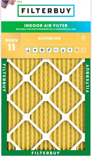 Miniatura 13 de Filterbuy Filtro de aire 8x14x1 pulgadas MERV 11 Defensa Superior contra Mascotas y Alergias (Paquete de 1), Filtros de Repuesto Electrostáticos