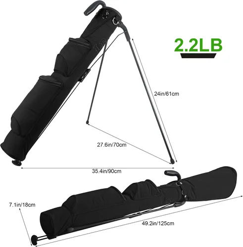 Miniatura 2 de Bolsa de golf ligera, fácil de llevar, pequeña bolsa de golf con divisores de longitud completa de 2 vías y bolsillos, para el campo de prácticas