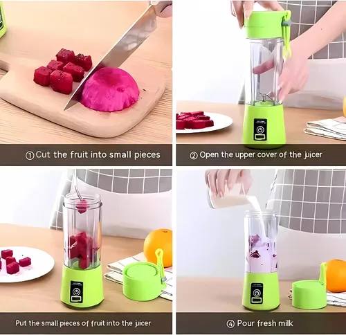 Miniatura 5 de Batidora portátil compacta de 12 onzas recargable por USB, con potente motor: perfecta para batidos, batidos, exprimidor de frutas/verduras