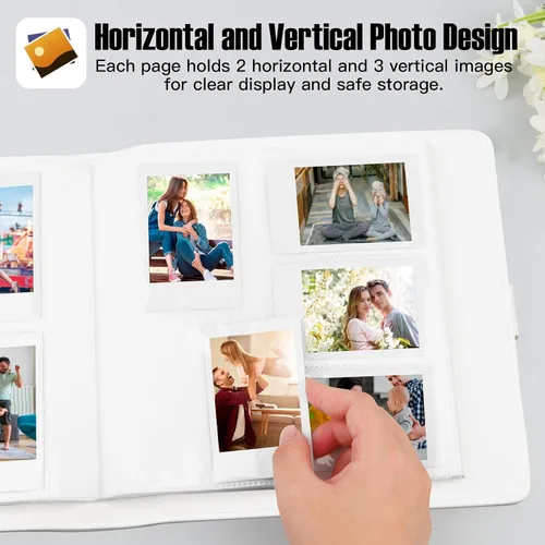 Miniatura 7 de Veicevol Álbum de Fotos de 360 Bolsillos para Cámara Fujifilm Instax Mini, Álbum para Fotos Polaroid, Cubierta de Cuero, Álbum de Fotos para Cámara