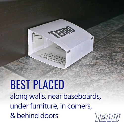 Miniatura 5 de TERRO T3206SR - Trampas no tóxicas para arañas, hormigas, cucarachas, ciempiés e insectos, incluye 12 trampas para insectos en interiores