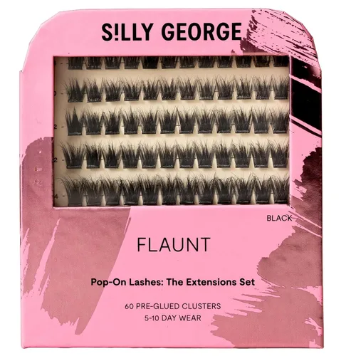 Miniatura 15 de Silly George Pestañas Pop-On – racimos de pestañas postizas prepegadas de 1 paso para bricolaje, extensiones de aspecto natural, Negro - Bloom