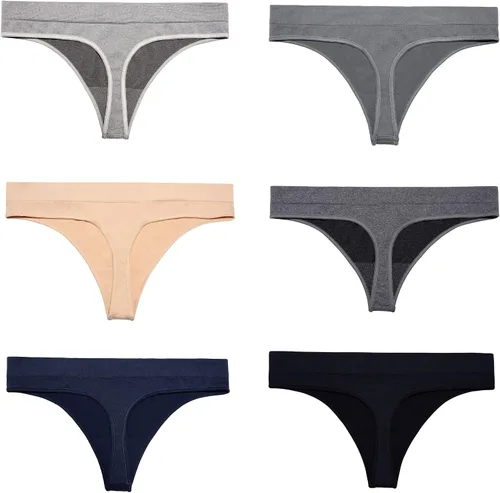 Miniatura 4 de Nowketon - Tanga para mujer sin costuras no se transparenta ropa interior de nailon elástico y elastano