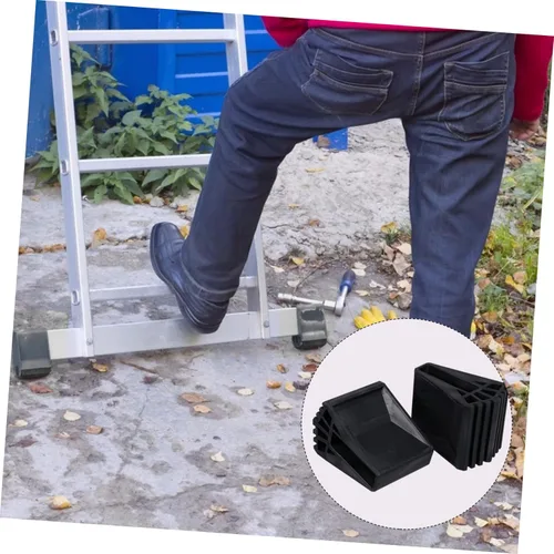 Miniatura 5 de Hemobllo Fundas para patas de escalera, 4 unidades, antideslizantes, accesorios de escalera plegables, almohadillas de goma para pies de escalera