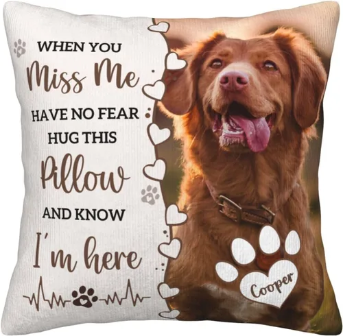 Miniatura 17 de Almohada Decorativa Conmemorativa Personalizada para Mascotas con Foto, Regalo de Condolencias por Pérdida de Perro/Gato, Regalos de Recuerdo