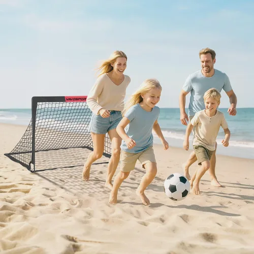 Miniatura 8 de Juego de porterías de fútbol para niños para patio trasero – 2 de 4 x 3 pies, equipo portátil de entrenamiento de portería de fútbol, red de fútbol