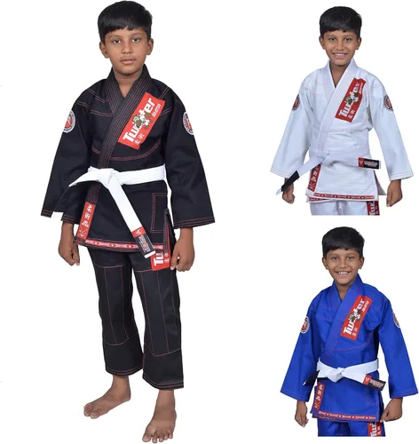 Twister Jiu Jitsu Gi brasileño juvenil Tela ultra ligera preencogida para jóvenes BJJ Gi Viene con cinturón blanco gratis