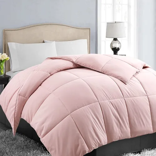 Miniatura 11 de EASELAND Edredón de plumón alternativo tamaño Queen de gran tamaño, relleno de edredón acolchado para todas las estaciones, suave y ligero con Beige