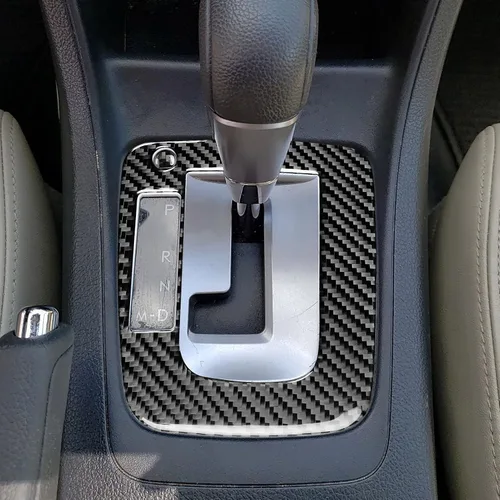 Miniatura 2 de Panel de cambio de marchas de fibra de carbono real para consola central, marco externo, accesorios para el interior del automóvil, adhesivo