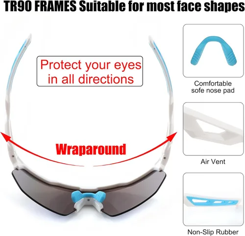 Miniatura 4 de FEISEDY Gafas de sol deportivas de ciclismo para hombres y mujeres, con protección UV400, para béisbol, pesca, golf, B0069